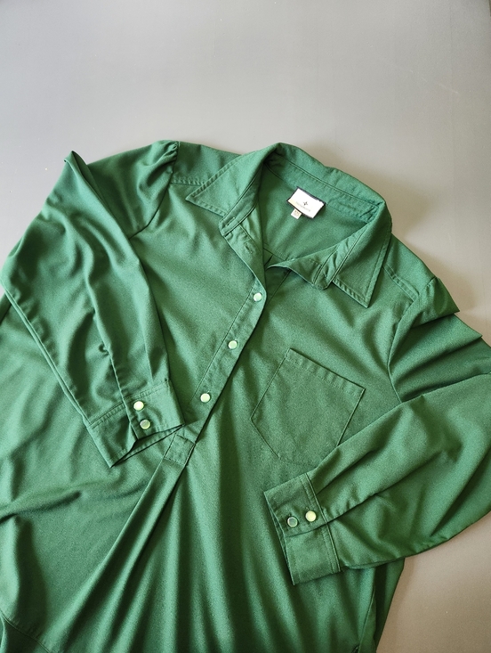 Tuckernuck Dresses & Skirts - Tuckernuck Crepe Callahan Shirt Dress Emerald XXL Ruffle Pockets Flounce Hem